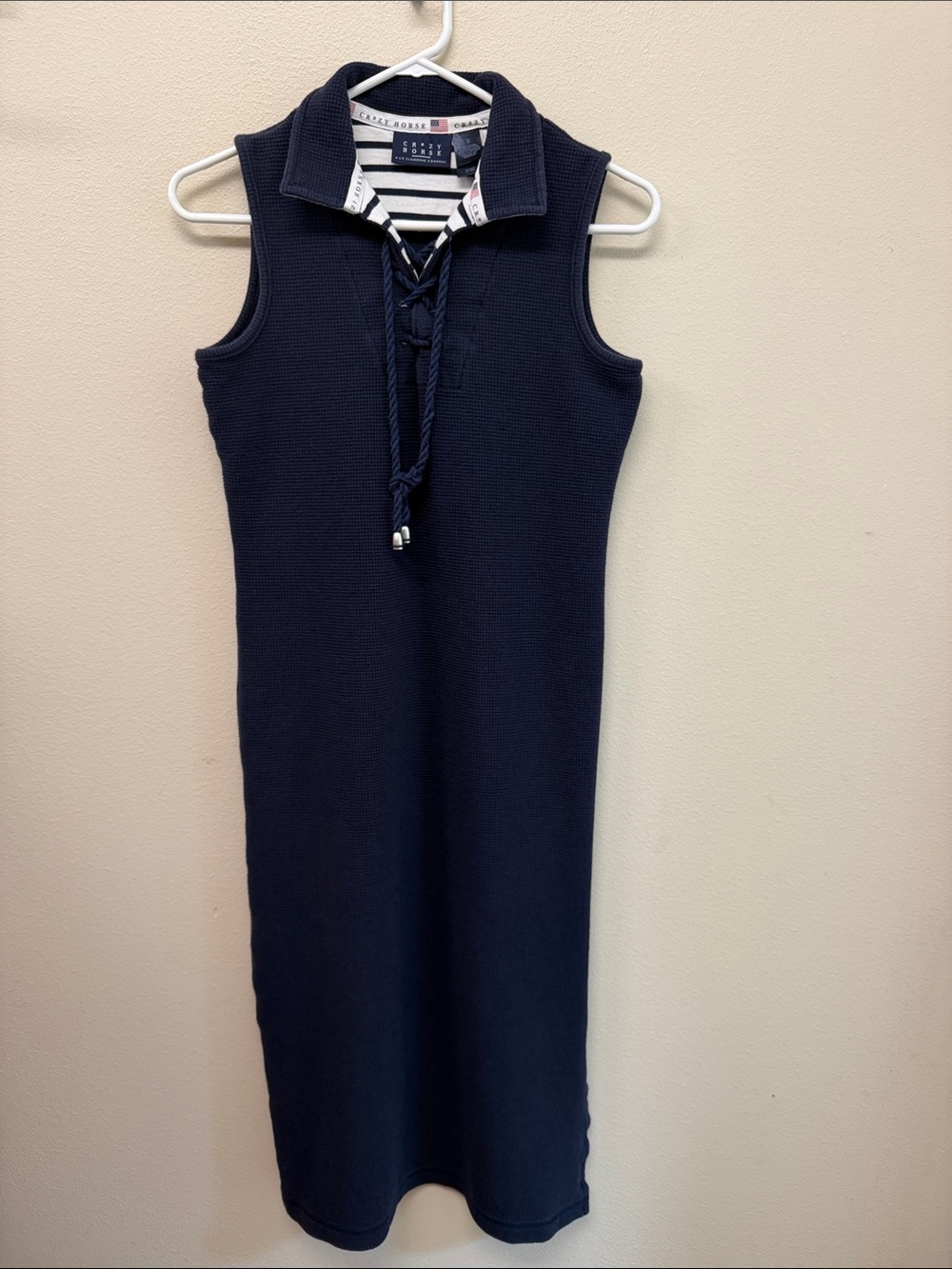 Crazy Horse (Liz Claiborne Co.) Waffle Knit Dress Navy SzS
